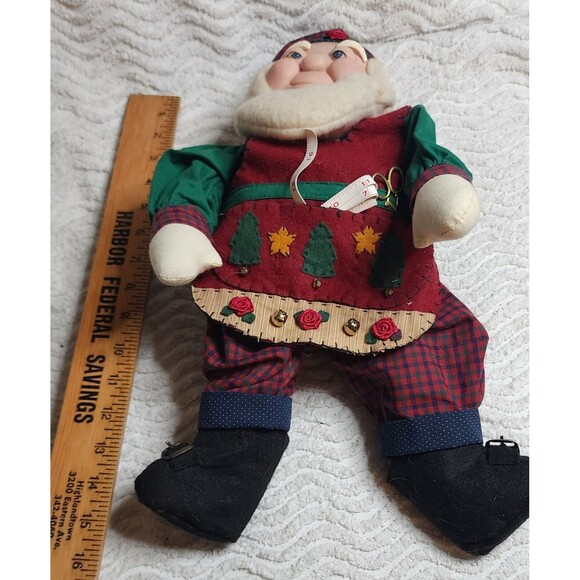 Rare CHRISTMAS Elf Doll Santa's Helper ToyMaker ShelfSitter PolymerClothBody 16" - Picture 10 of 12